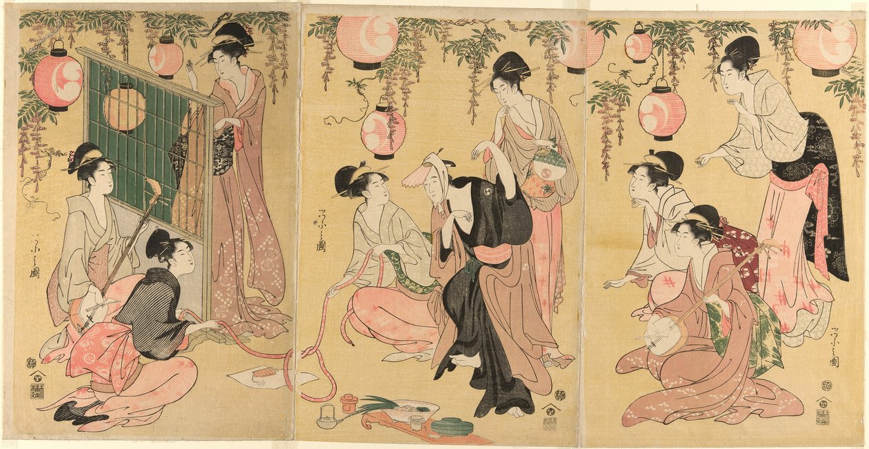 Una Parodia de Yuranosuke en los Barrios de Placer (Mitate Yuranosuke yukyo) de Chobunsai Eishi