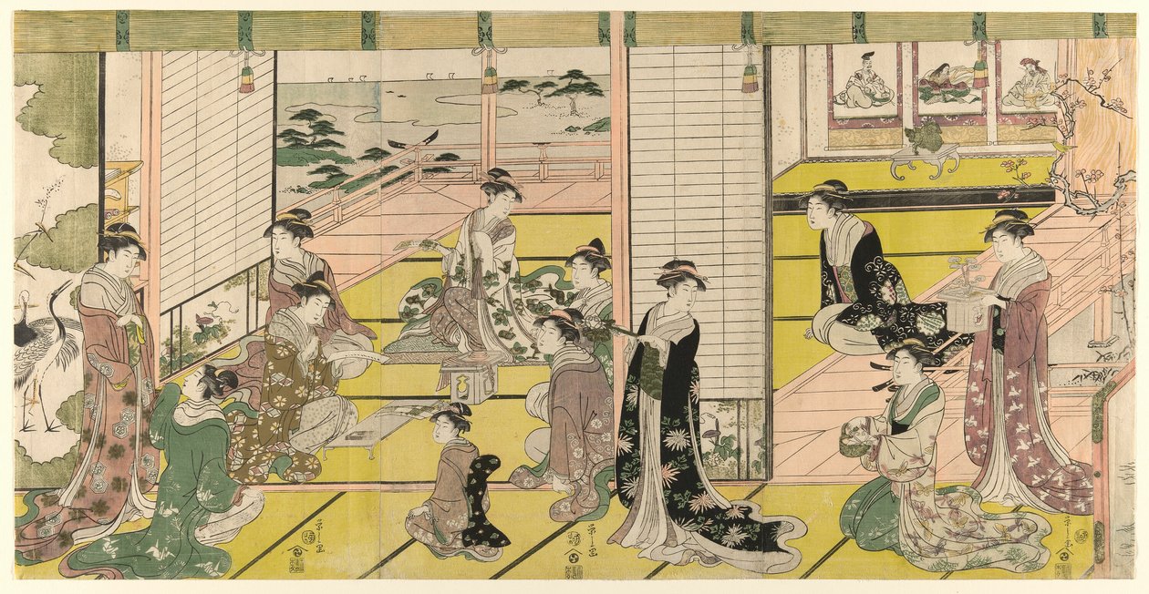 Fiesta poética de una mujer de Chobunsai Eishi