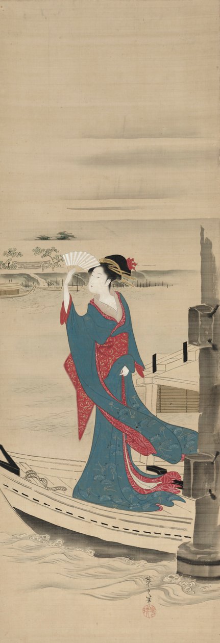 Belleza en un bote en el río Sumida, finales del siglo XVIII-principios del siglo XIX de Chobunsai Eishi
