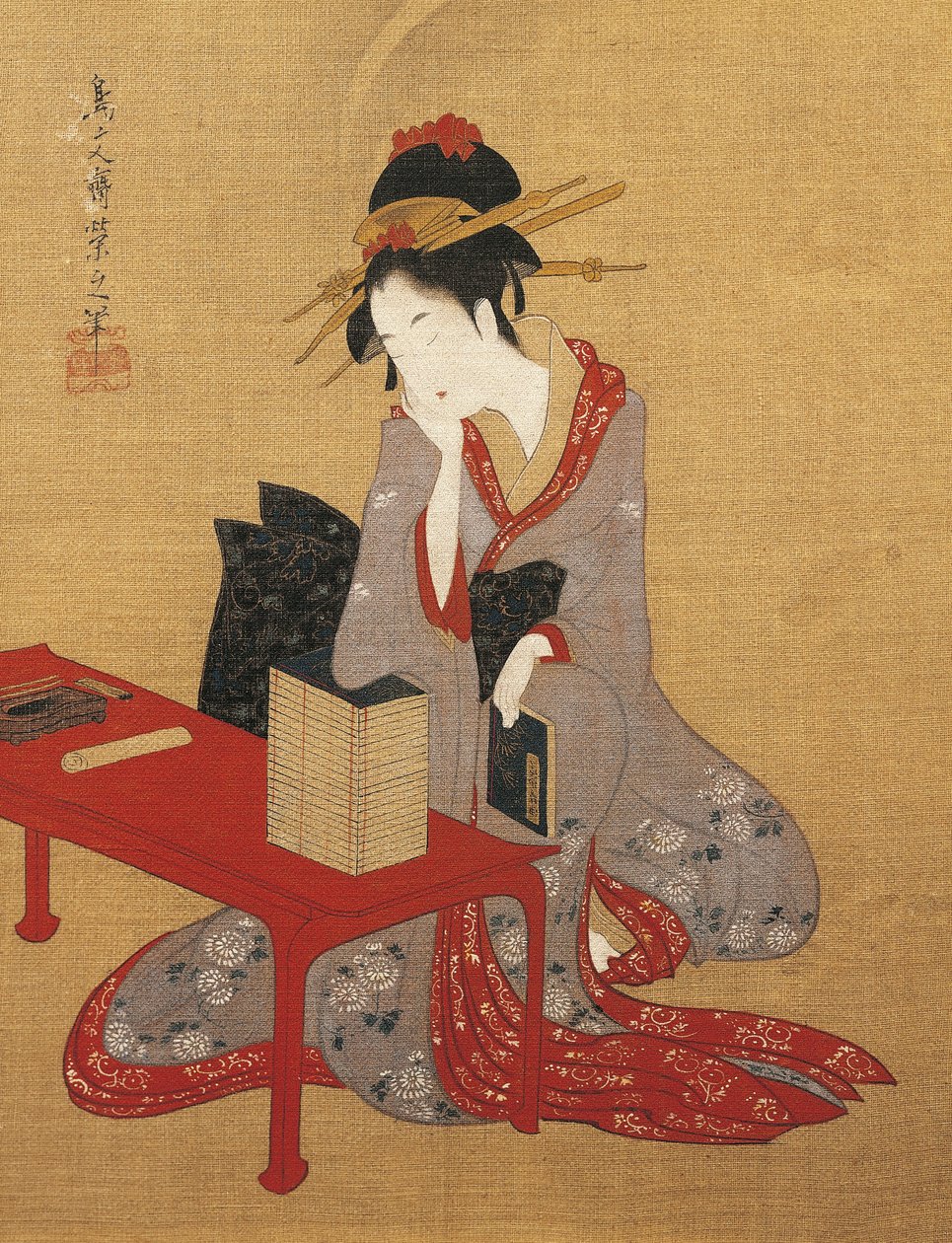 Dreamy Oiran (prostituta de alto rango) de Chobunsai Eishi
