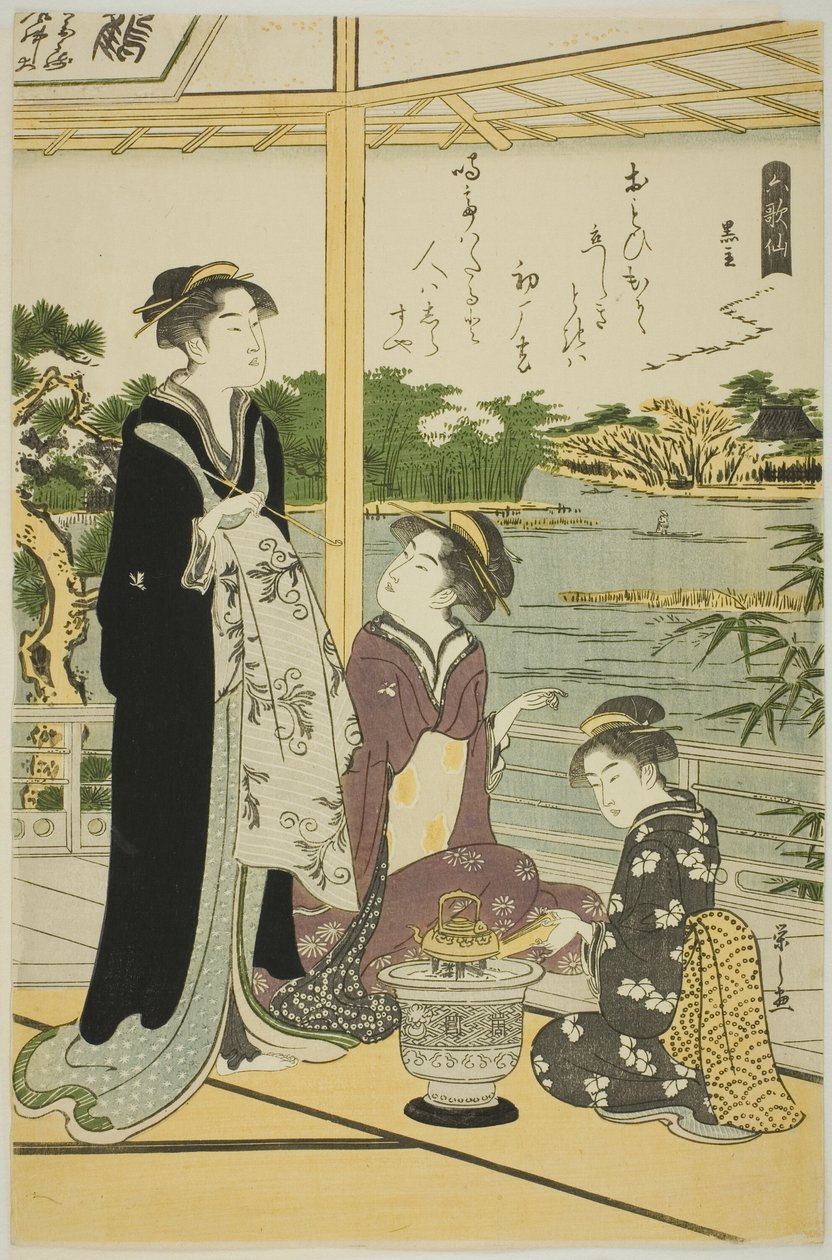 Kuronushi, de la serie "Seis poetas inmortales (Rokkasen)" de Chobunsai Eishi