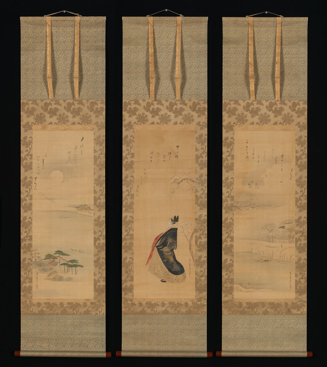 Nieve, luna y flores de cerezo (Yoshiwara en tres estaciones) de Chobunsai Eishi