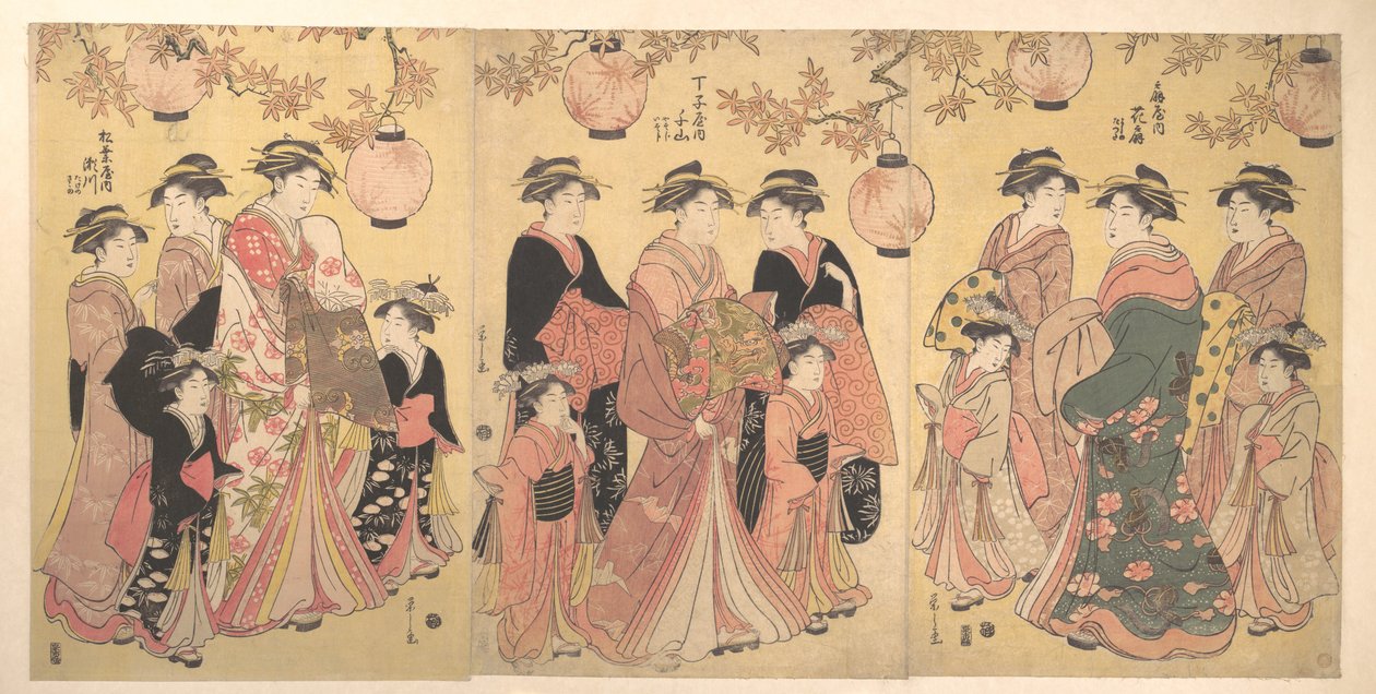 El desfile de Yoshiwara en otoño de Chobunsai Eishi