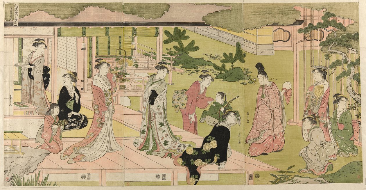 Wakana, Parte 1 (Wakana, jo), de la serie "Una parodia de moda del cuento de Genji (Furyu yatsushi Genji)" de Chobunsai Eishi