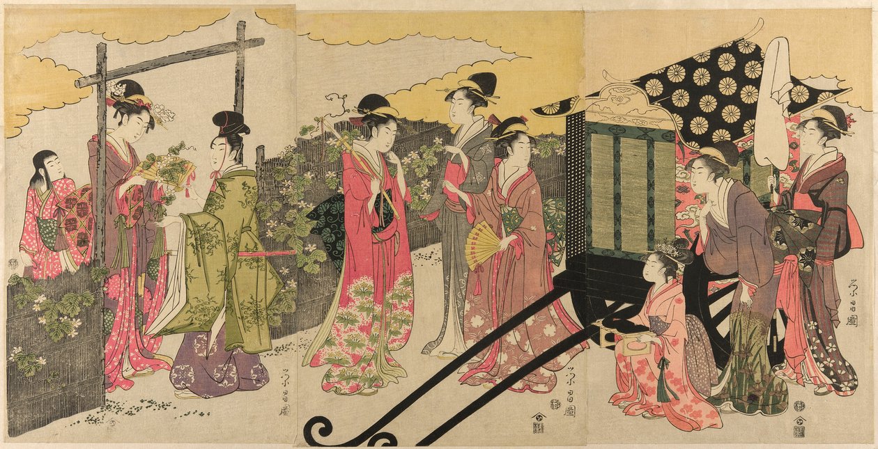 Parodia del capítulo Yugao del Cuento de Genji de Chokosai Eisho