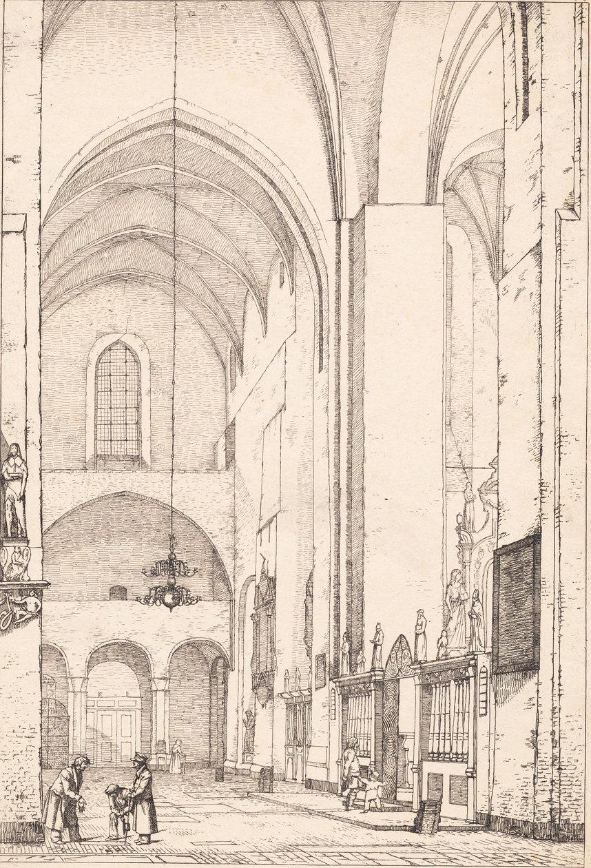 Danés: Prospecto del interior del transepto norte de la catedral de Aarhus de Christen Købke