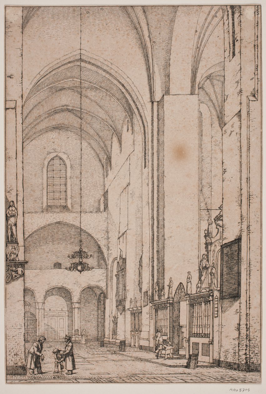 Danés: Prospecto del interior del transepto norte de la catedral de Aarhus de Christen Købke