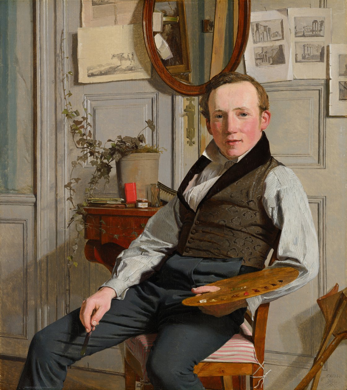Holandés: Retrato del paisajista Frederik Sødring Retrato de Frederik Sødring de Christen Købke