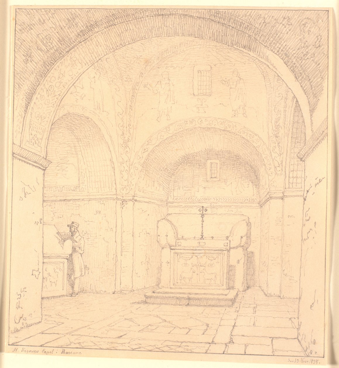 Tumba de Gala Placidia en la Capilla de San Nazareo en Rávena de Christen Købke