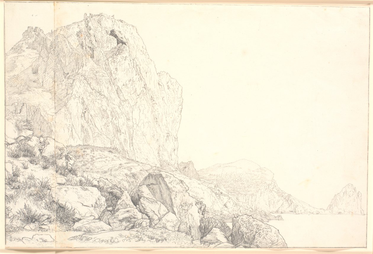 Vista de la costa cerca de Marina Piccola en Capri de Christen Købke