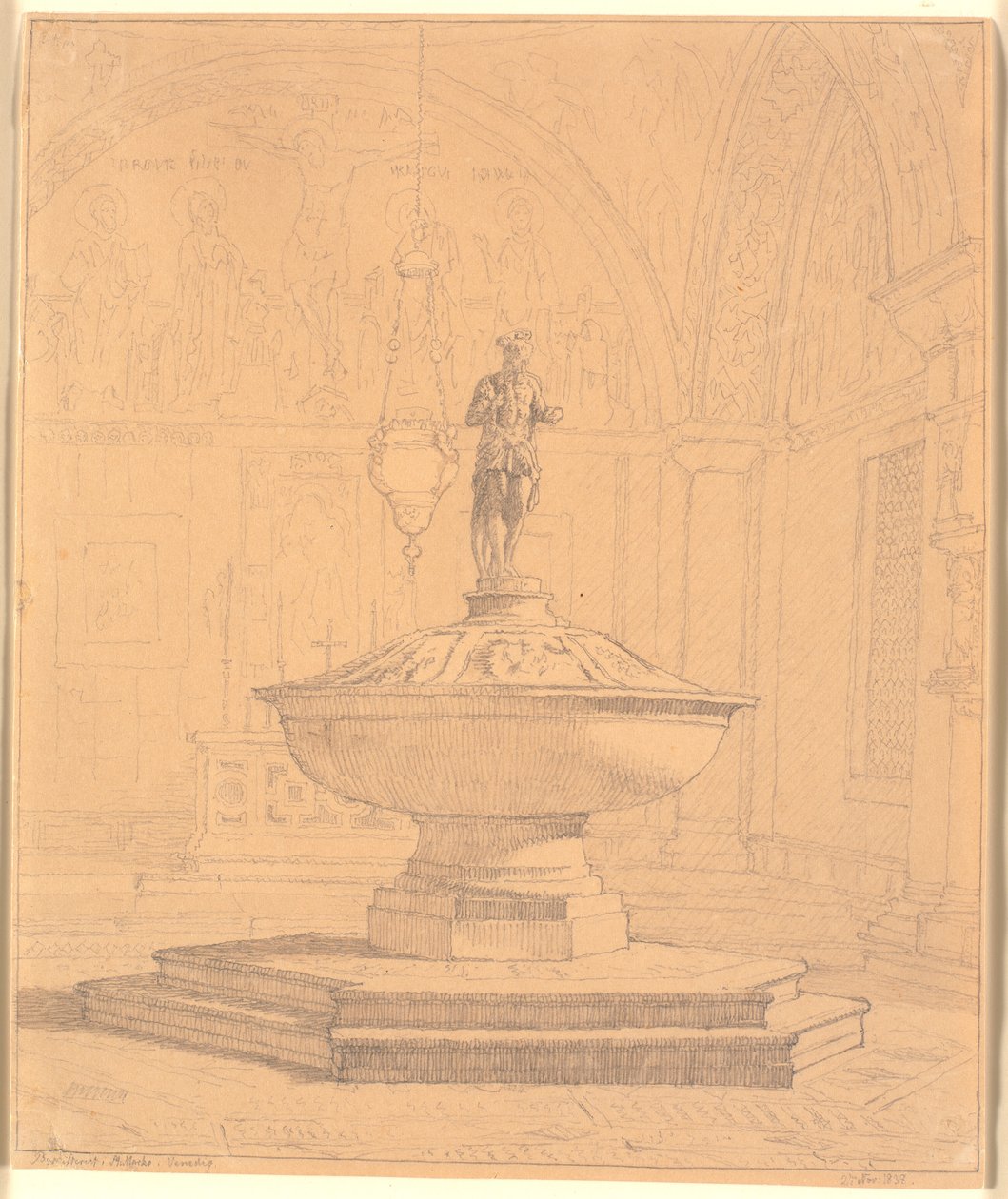 Teil der Taufkapelle bei St. Marco in Venedig de Christen Købke