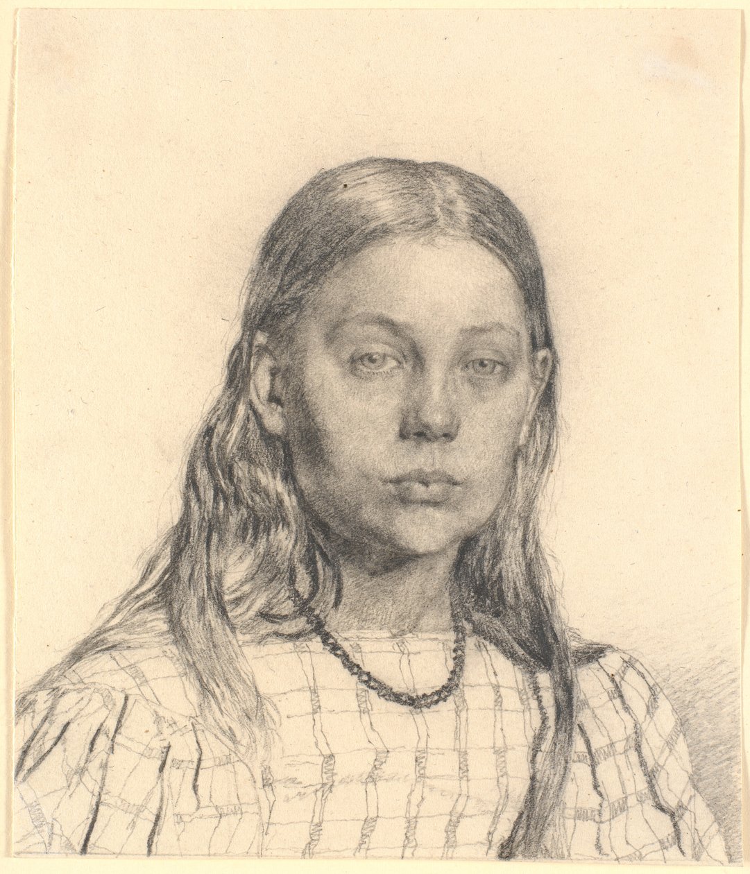 Joven chica. Retrato de busto de Christen Købke