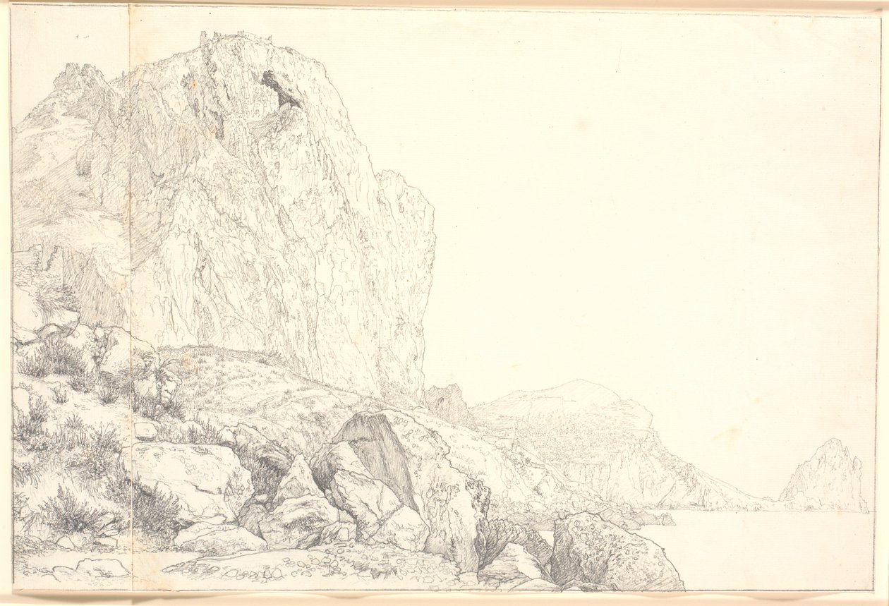 Vista de la costa cerca de Marina Piccola en Capri de Christen Købke