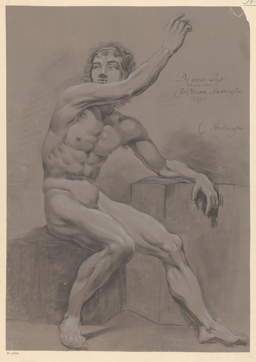 Desnudo masculino sentado, vista lateral (3er premio 1796) de Christiaan Andriessen