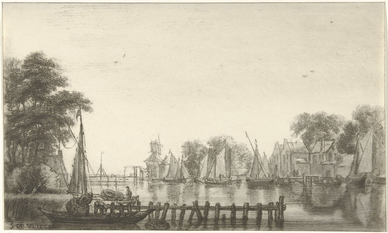 Vista al río con veleros de Christiaan Josi