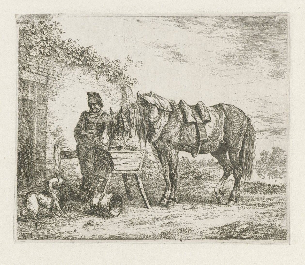 Caballo en un comedero de Christiaan Wilhelmus Moorrees