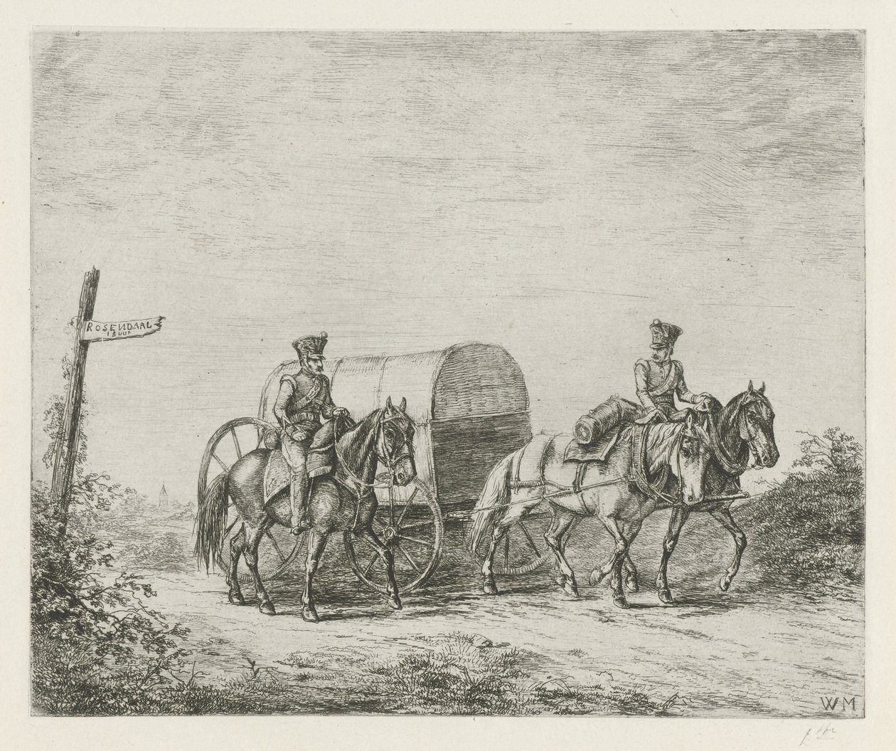 Dos soldados a caballo de Christiaan Wilhelmus Moorrees