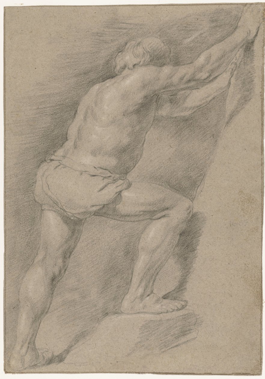 Estudio de un hombre desnudo con la pierna levantada de Christiaen Gillisz. van Couwenberg (attributed to)
