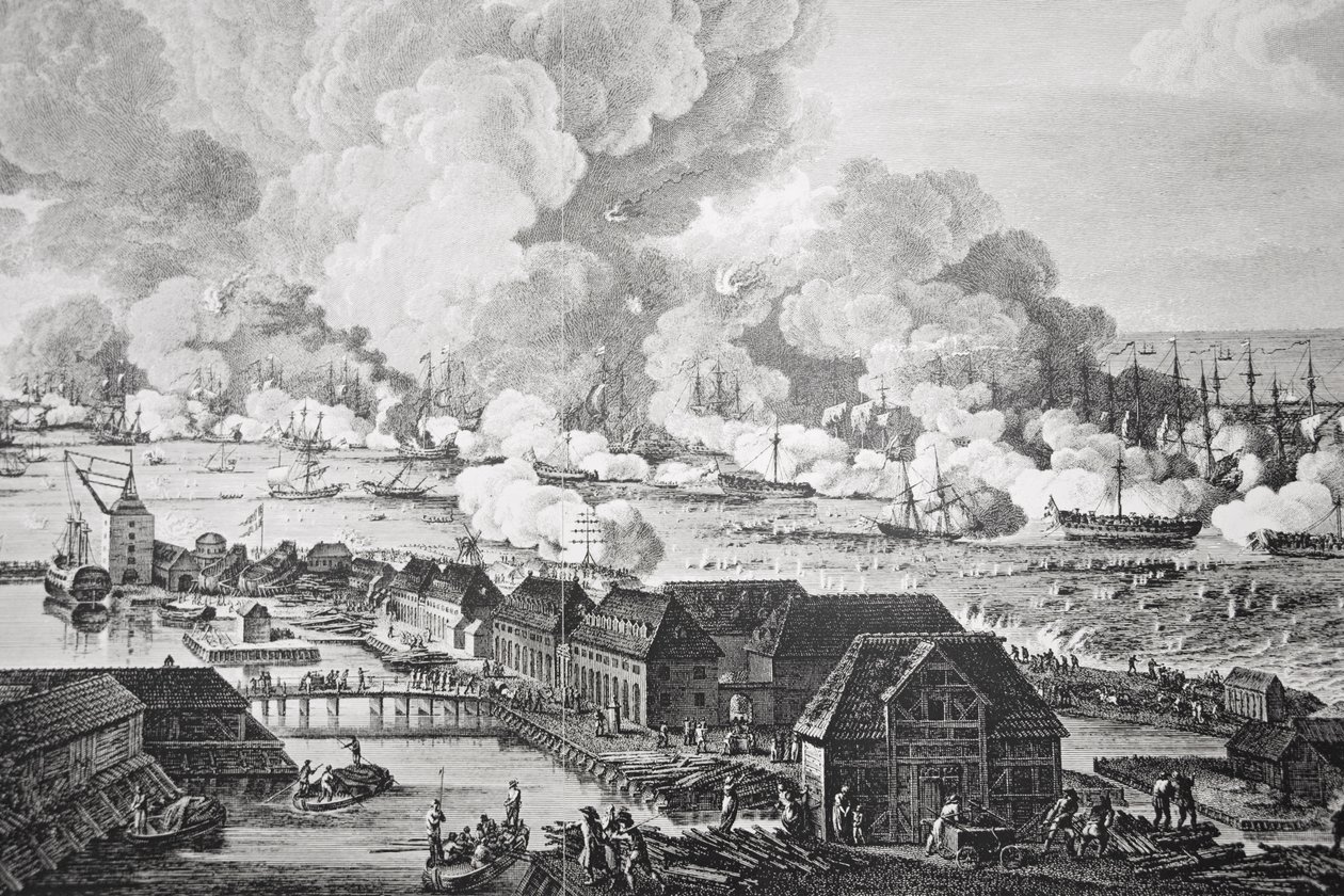 La batalla de Copenhague, 2 de abril de 1801 de Christian August Lorentzen