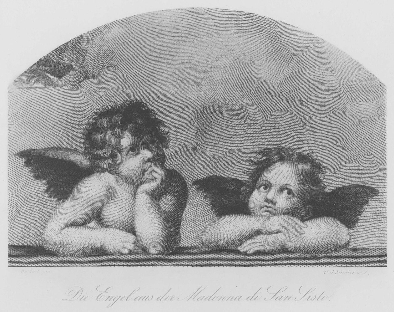 Los ángeles de la Madonna Sixtina de Christian Gottfried Schultze