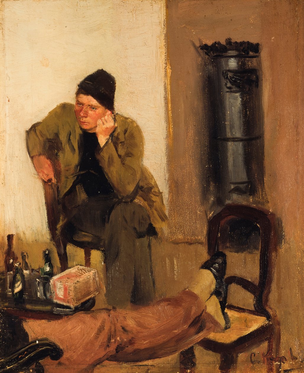 Charles Lundh en conversación con Christian Krohg de Christian Krohg