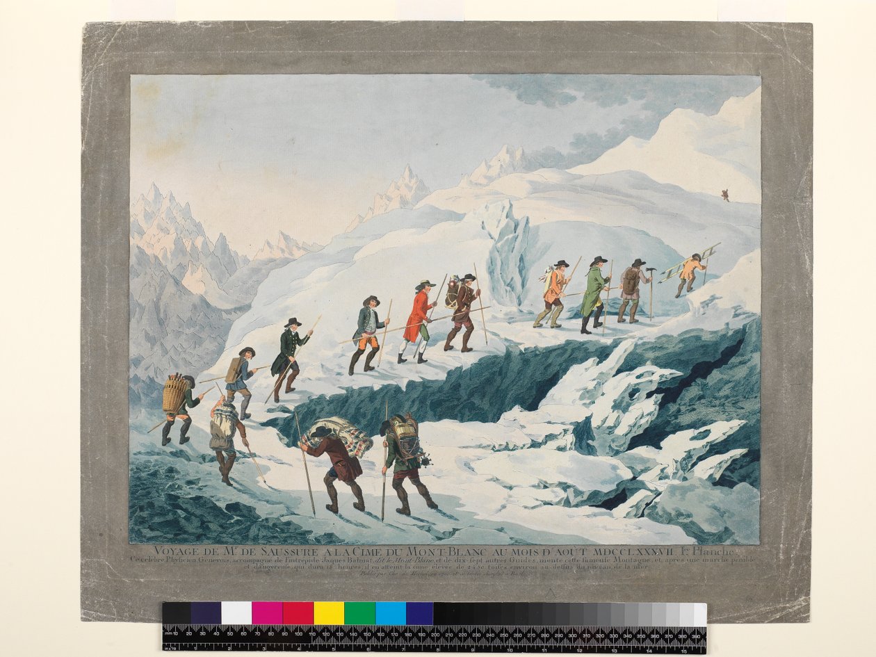 Valentine-Richards. Ascenso al Mont Blanc por M. de Saussure en agosto de 1787, c.1790 de Christian von Mechel