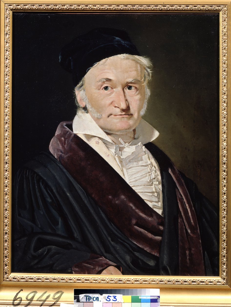 "" Portrait du scientifique allemand Karl (Carl) Friedrich Gauss (1777-1855) "" (Retrato del matemático, astrónomo y físico Carl Friedrich Gauss (1777-1855)) Pintura de Christian Albrecht Jensen (1792-1870) 1840 Dim. 66x52 cm Musée Pouchkine, M de Christian Albrecht Jensen