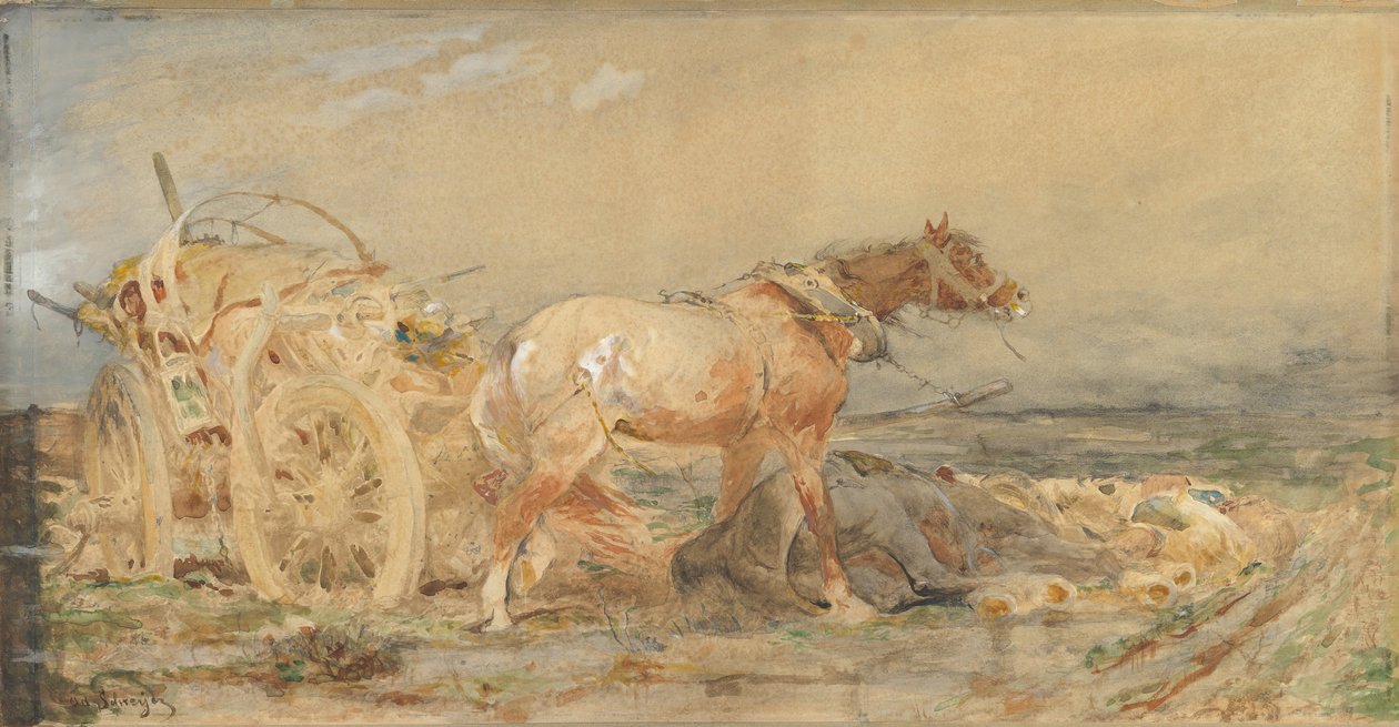 Abandonado: Marismas del Danubio, antes de 1887 de Christian Adolf Schreyer