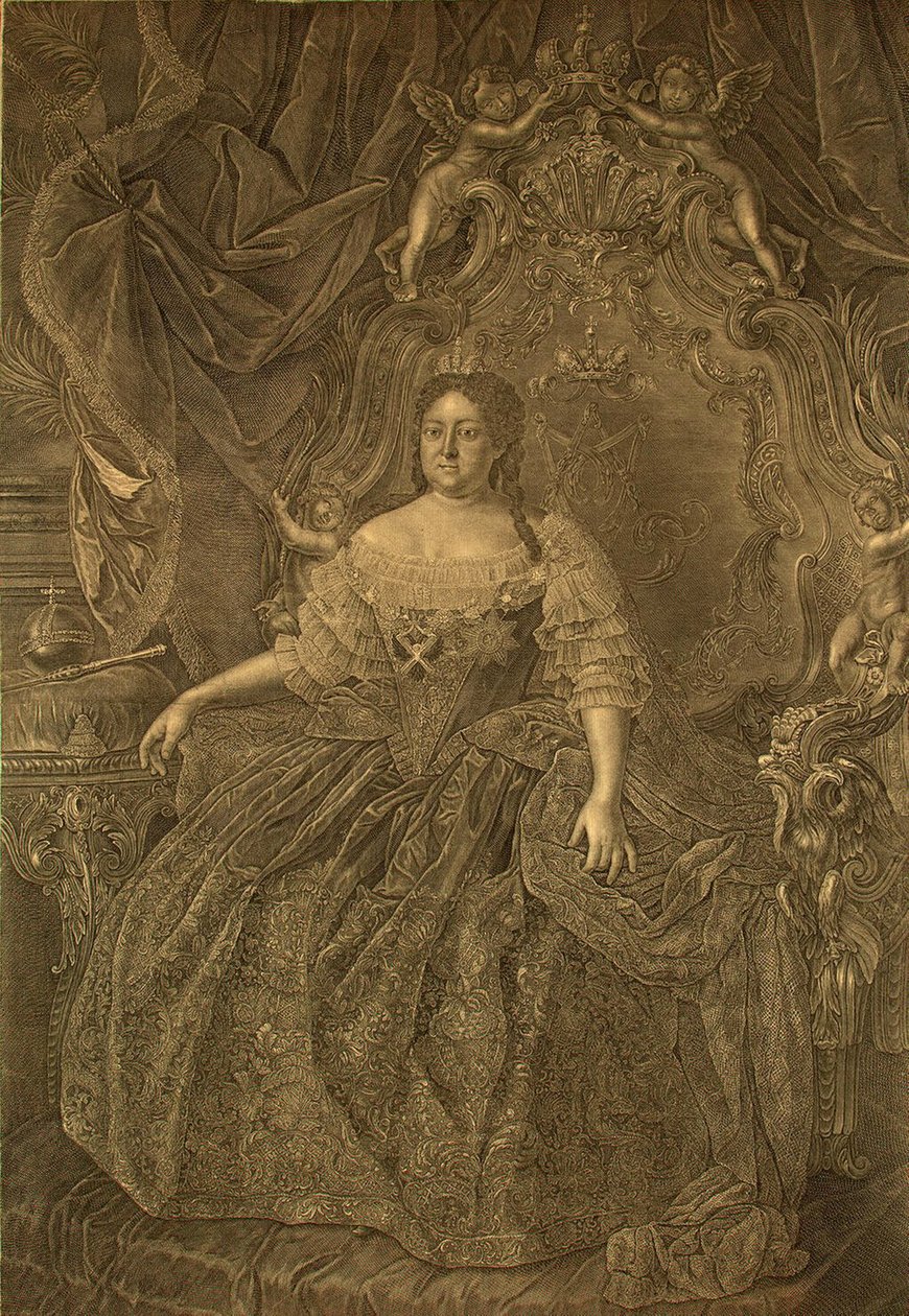 Retrato de la Emperatriz Anna Ioannovna 1693-1740, 1740s de Christian Albrecht Wortmann