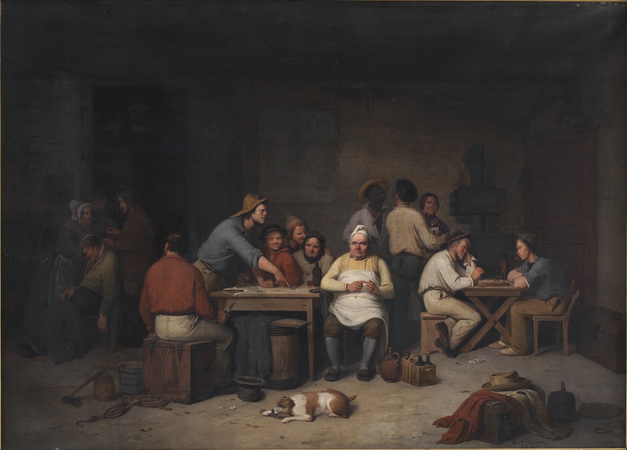 Una escena en la taberna Brokkensbod de Christian Andreas Schleisner