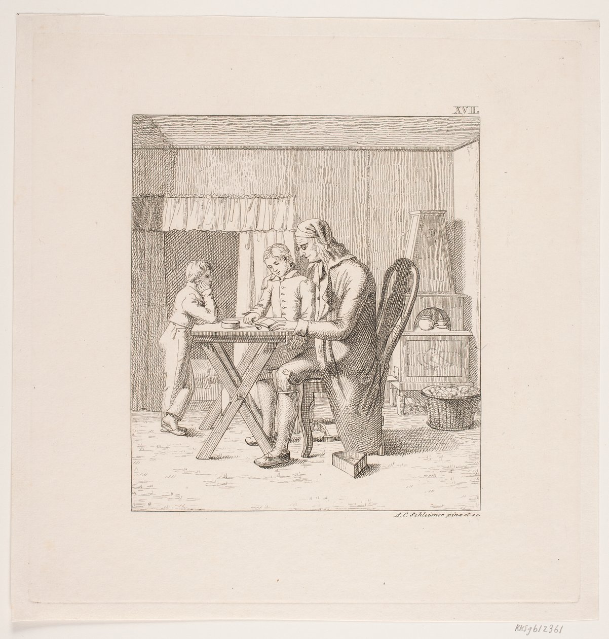 Maestro y dos niños de Christian Andreas Schleisner