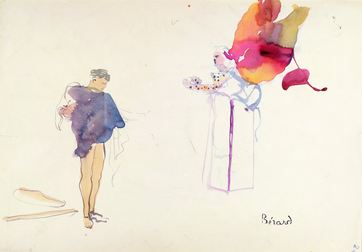 Vestuario de "La máquina infernal", de Jean Cocteau (1889-1963), producida por Louis Jouvet (1887-1951) en la Comedie des Champs Elysees. de Christian Bérard