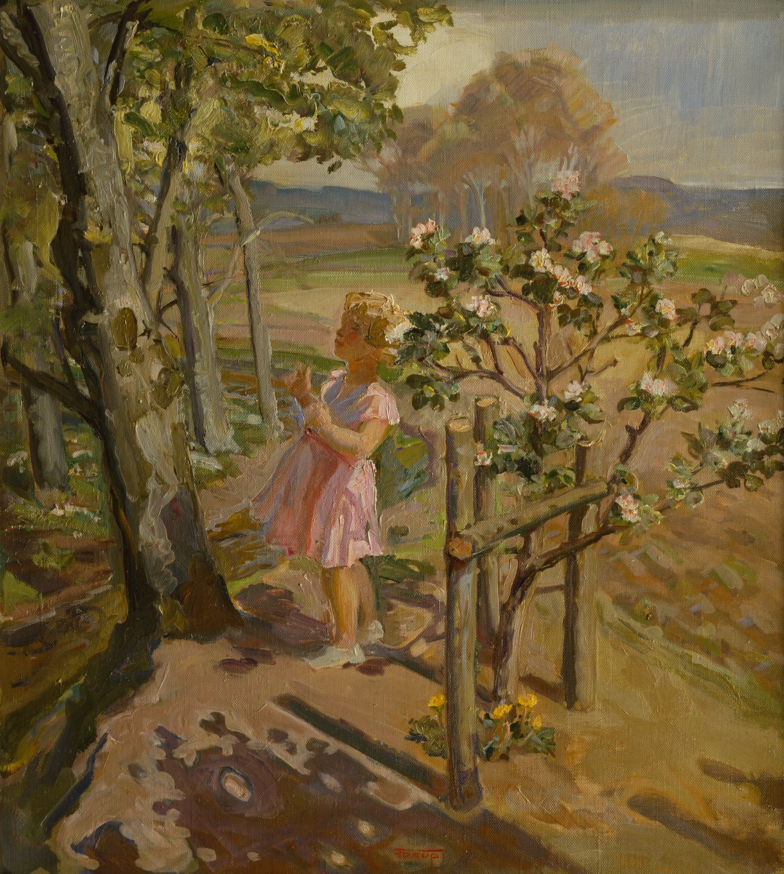 En el huerto (óleo sobre lienzo) de Christian Carl Forup