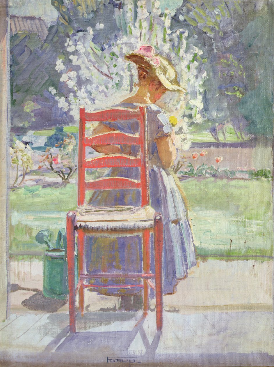 En la terraza (óleo sobre lienzo) de Christian Carl Forup