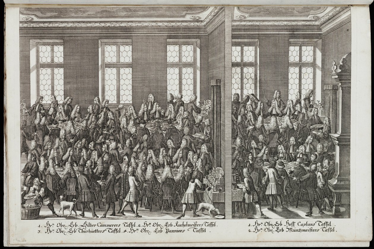 Un banquete. Festival en honor al Emperador Carlos VI, 1712 de Christian Engelbrecht
