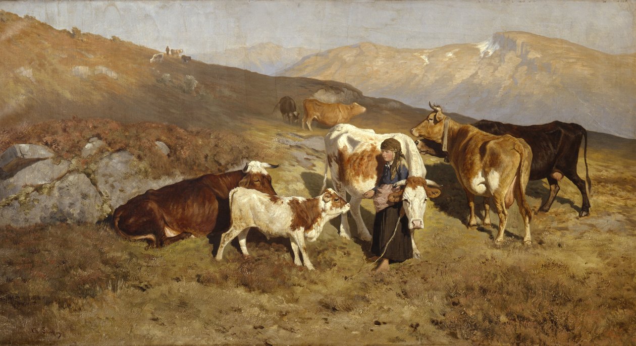 Hogar del pasto de verano (óleo sobre lienzo) de Christian Eriksen Skredsvig