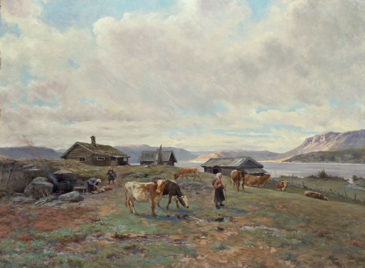 Ambiente matutino en Holmvassbu de Christian Eriksen Skredsvig