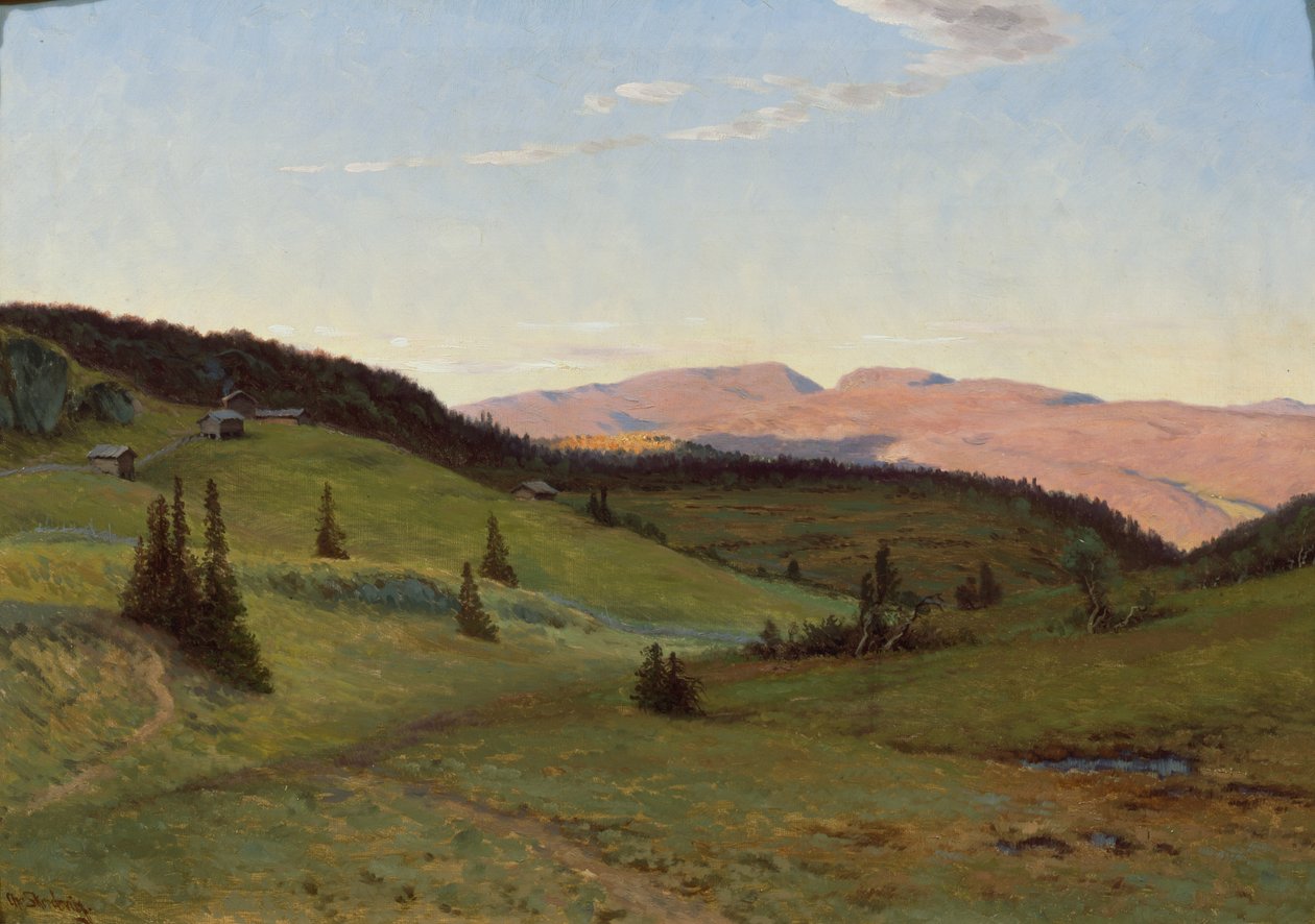 Ronningsaetra (óleo sobre lienzo) de Christian Eriksen Skredsvig