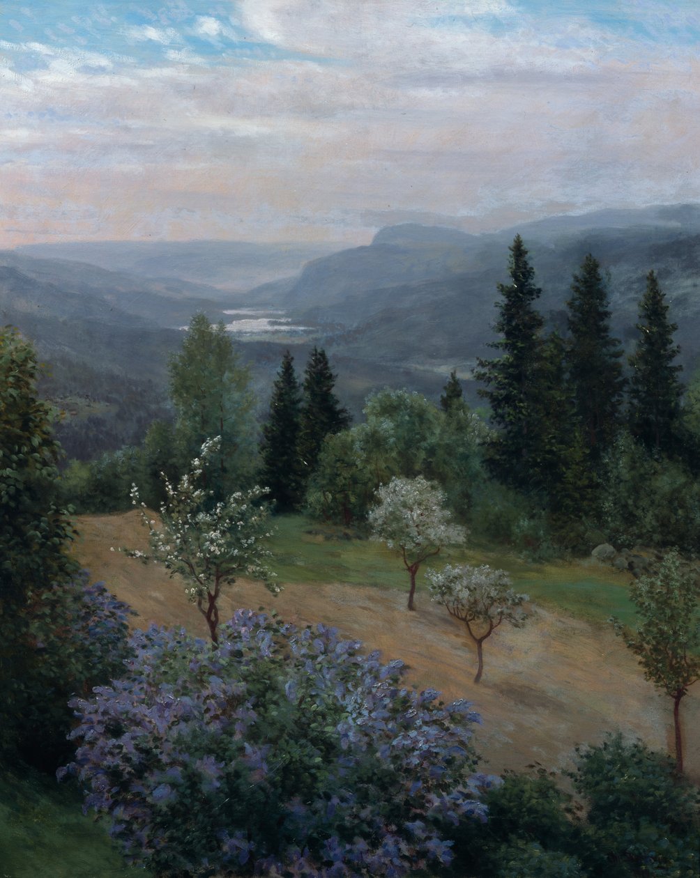 Primavera en el jardín (óleo sobre lienzo) de Christian Eriksen Skredsvig