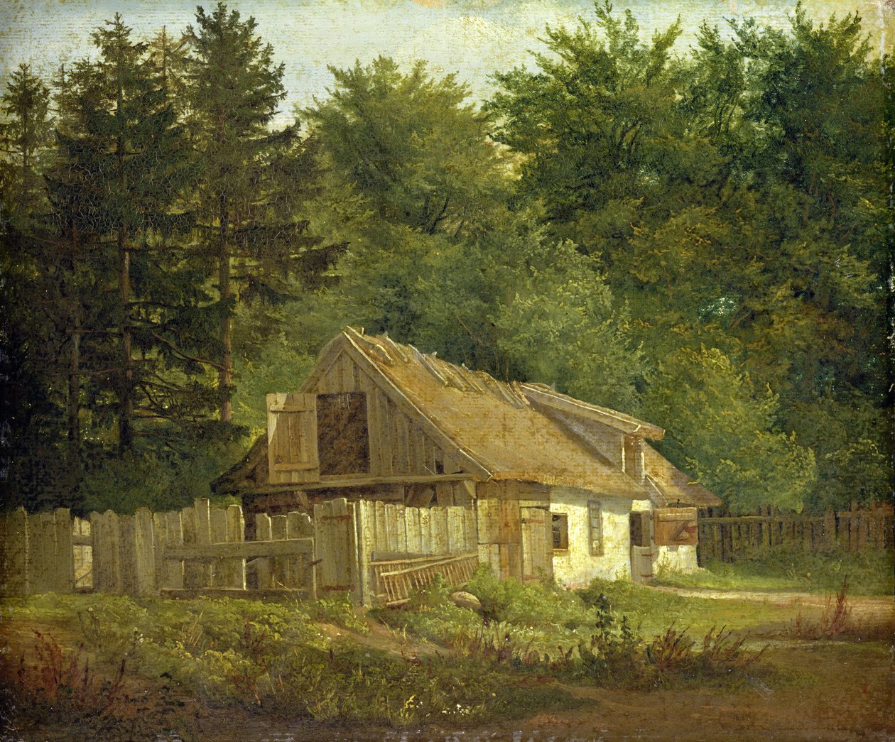 Una casa en el bosque de Frederiksdal cerca de Copenhague, 1828 de Christian Ernst Bernhard Morgenstern
