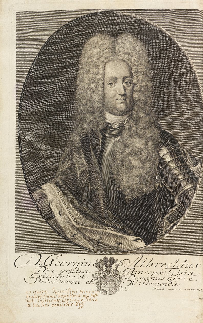 Retrato del príncipe George Albert de Frisia Oriental 1690-1734, 1720 de Christian Fritzsch