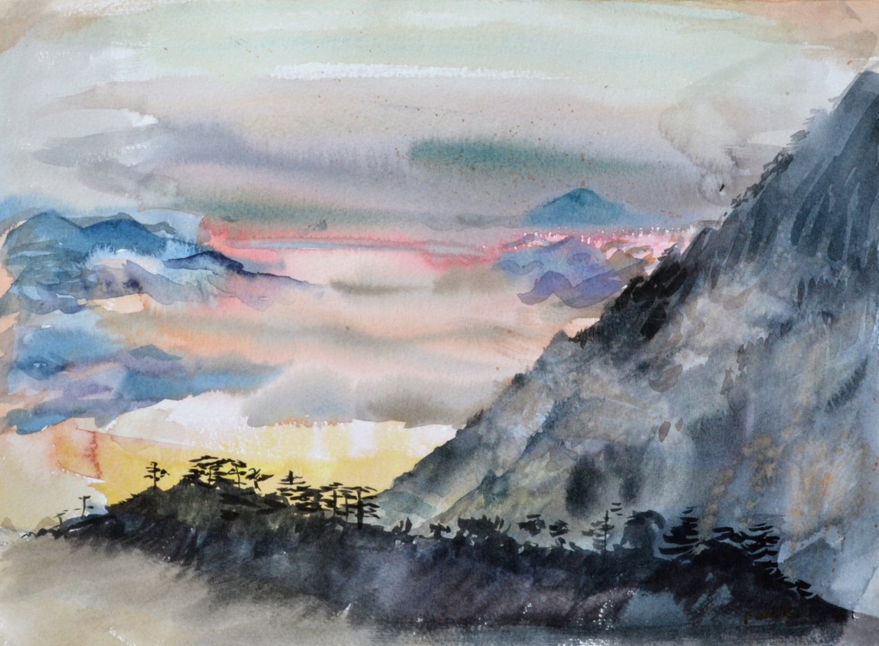 Mar de colores, 2015 (acuarela sobre papel) de Christian Furr