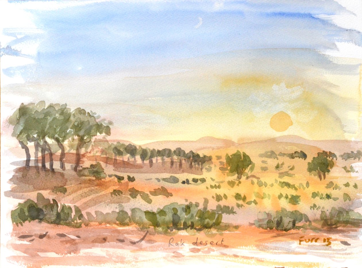 Desierto de Rak II, 2016 (acuarela) de Christian Furr