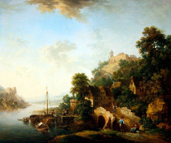 Una vista del pueblo de Braubach de Christian Georg I Schutz