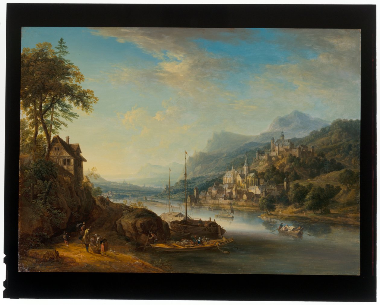 Un par de paisajes renanos de Christian Georg the Elder Schuetz