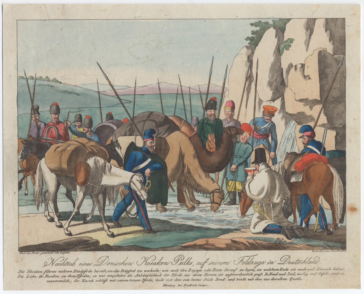 Cosacos del Don descansando en Alemania, ca 1814 de Christian Gottfried Heinrich Geissler