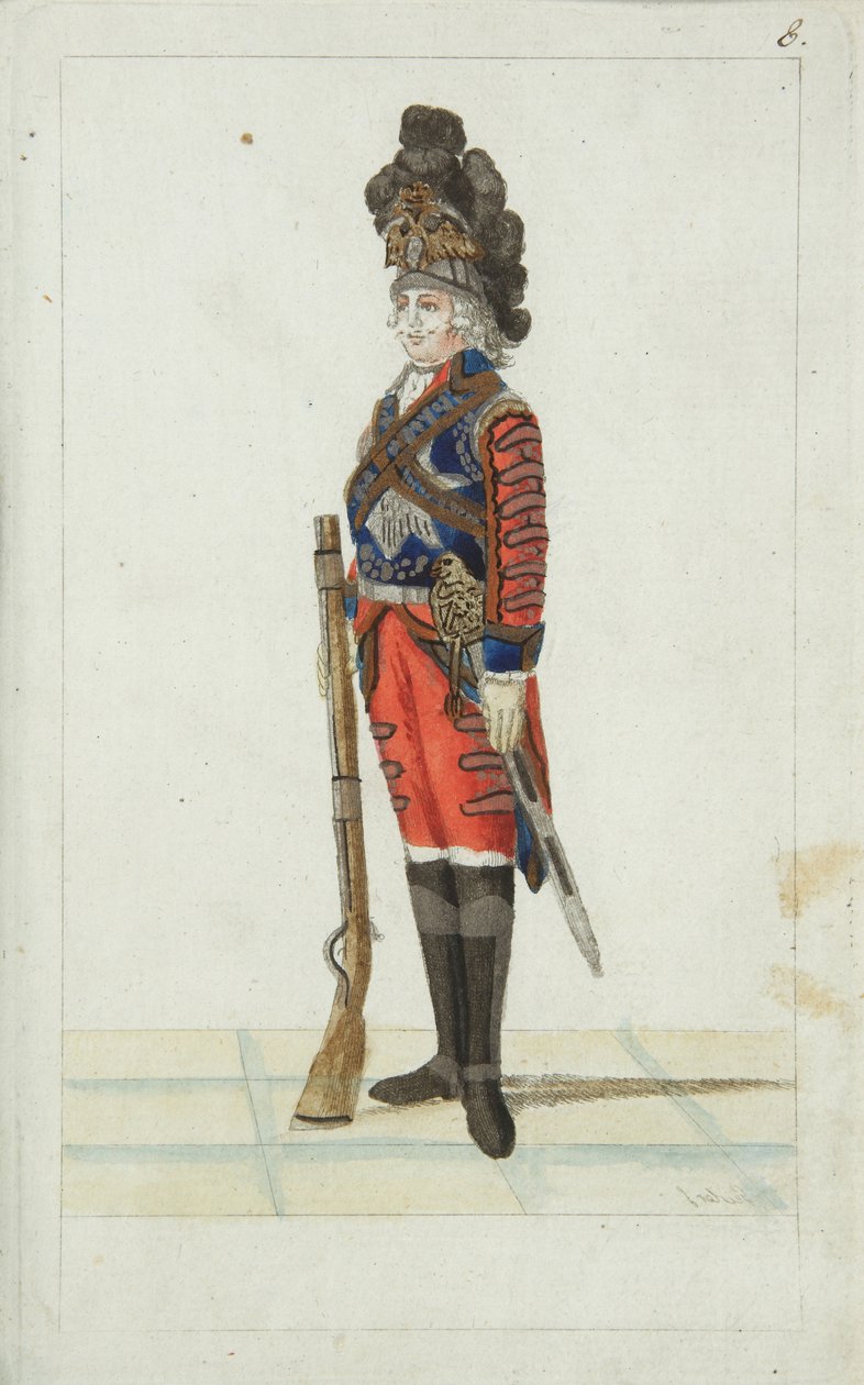 Oficial del Regimiento de Caballería de la Guardia de Vida, 1793 de Christian Gottfried Heinrich Geissler