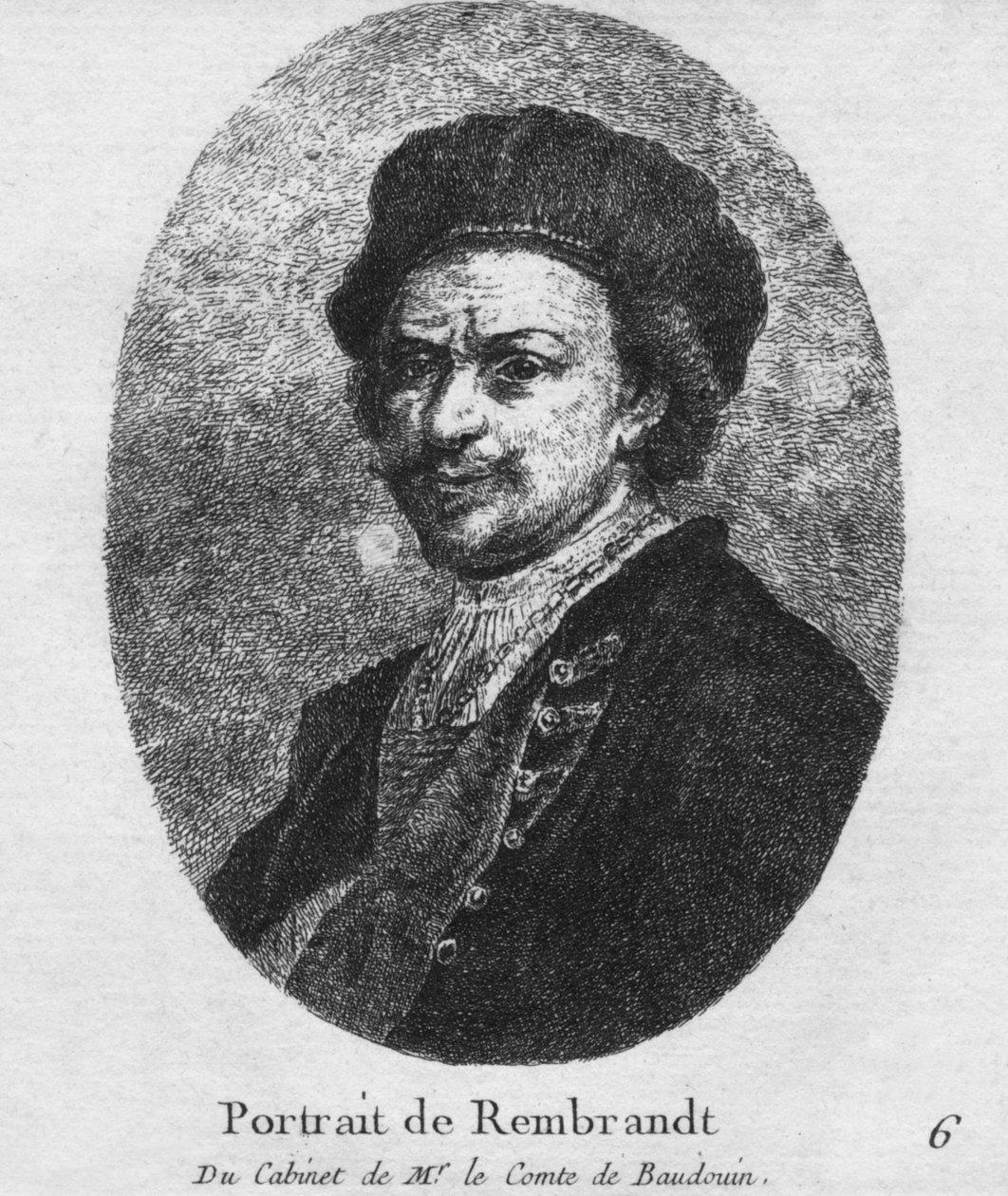 Retrato de Rembrandt - Del gabinete de Mr. le Comte de Baudouin, c1770 de Christian Gottfried Schultze