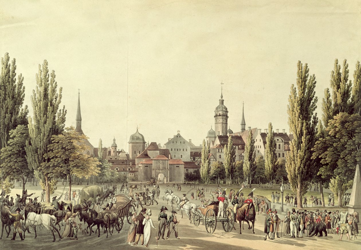 Vista de Leipzig desde la Puerta de Grimma de Christian Gottlob Hammer