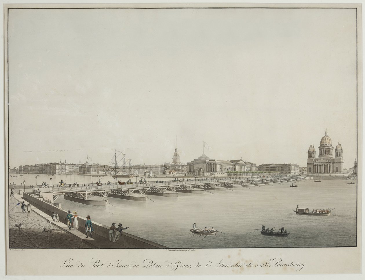 Vista del puente de San Isaac en San Petersburgo de Christian Gottlob Hammer